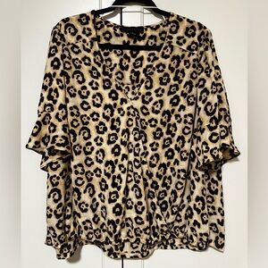 Sanctuary leopard plunge top Sz 1X